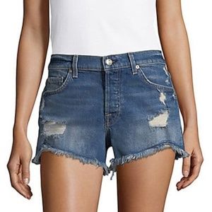 7 For All Mankind Distressed Denim Shorts